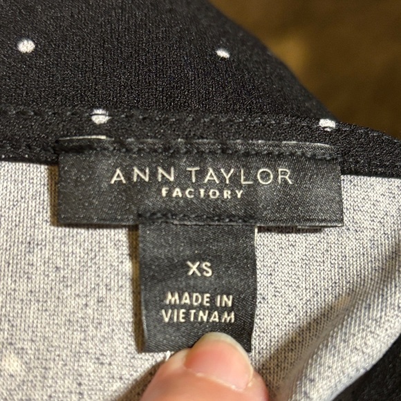 Ann Taylor Black and White Polka Dot Ruffle Blouse - Picture 2 of 7